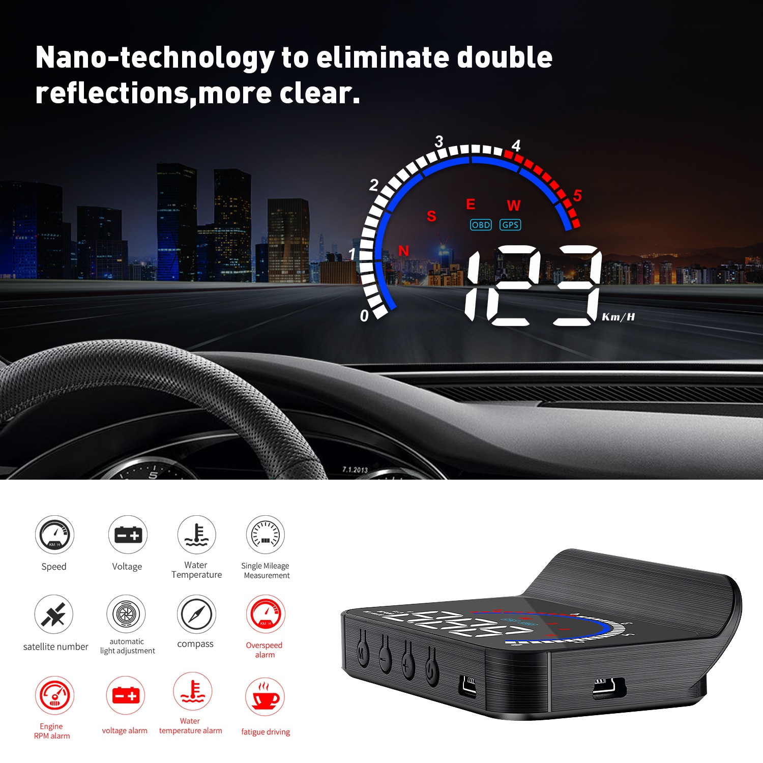 ڵ  ÷ ӵ   , RPM  Һ  溸 , M13 ÷ OBD2  GPS  ý HUD